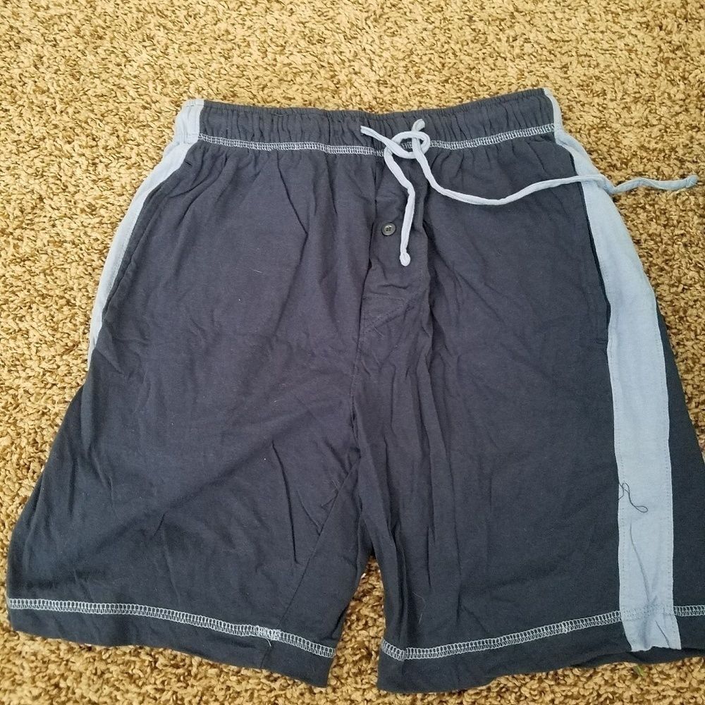 Simple Cotton Drawstring Shorts Dark/Light Blue Size Small Casual Comfy Lounge